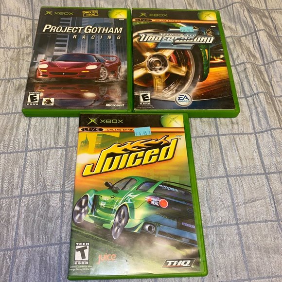 LOT of 3 Project Gotham racing Need for speed 2 underground Juiced XBOX original